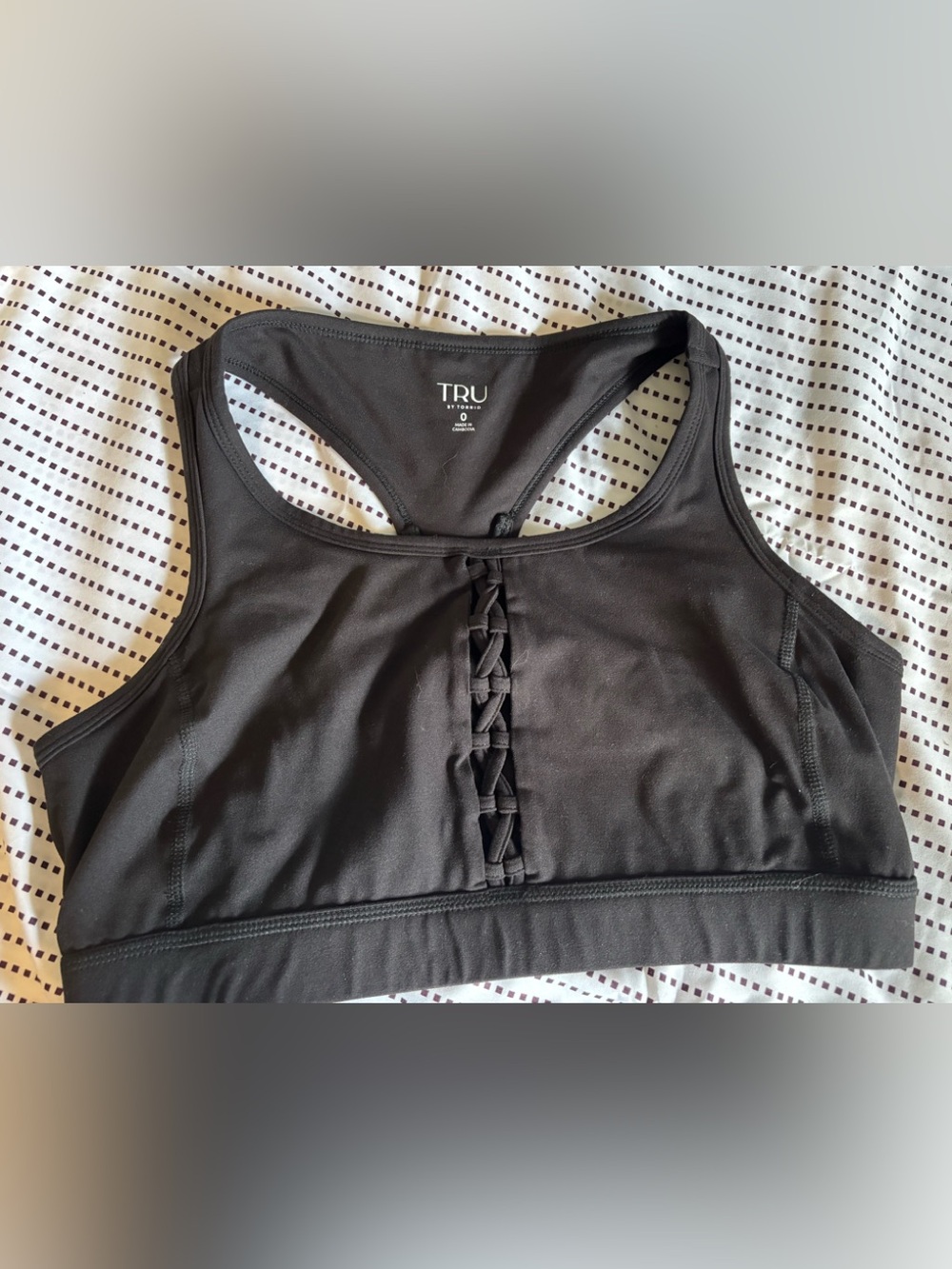 torrid Black Lace-Front Racerback Sports Bra